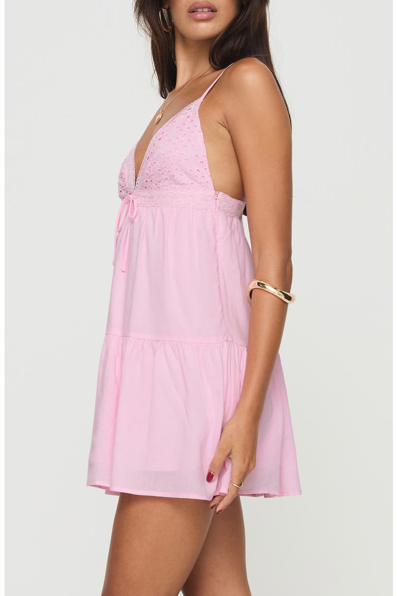 Nicoletta Eyelet Embroidered Babydoll Minidress, Alternate, color, LIGHT/PASTEL PINK