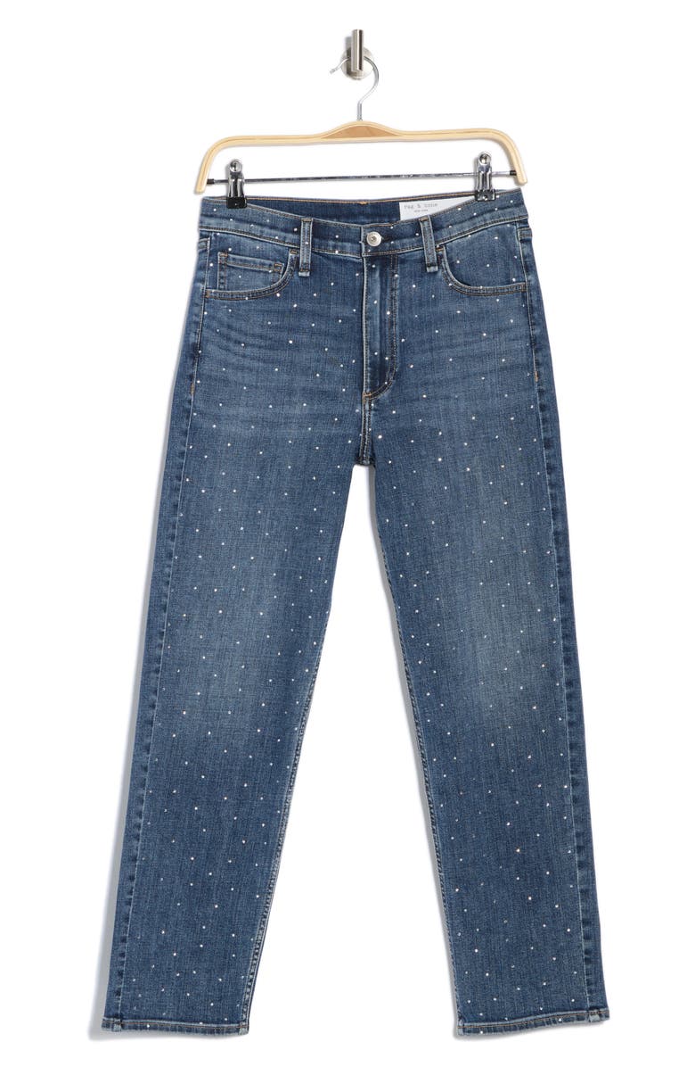 rag & bone Hattie Embellished Ankle Straight Leg Jeans, Alternate, color,