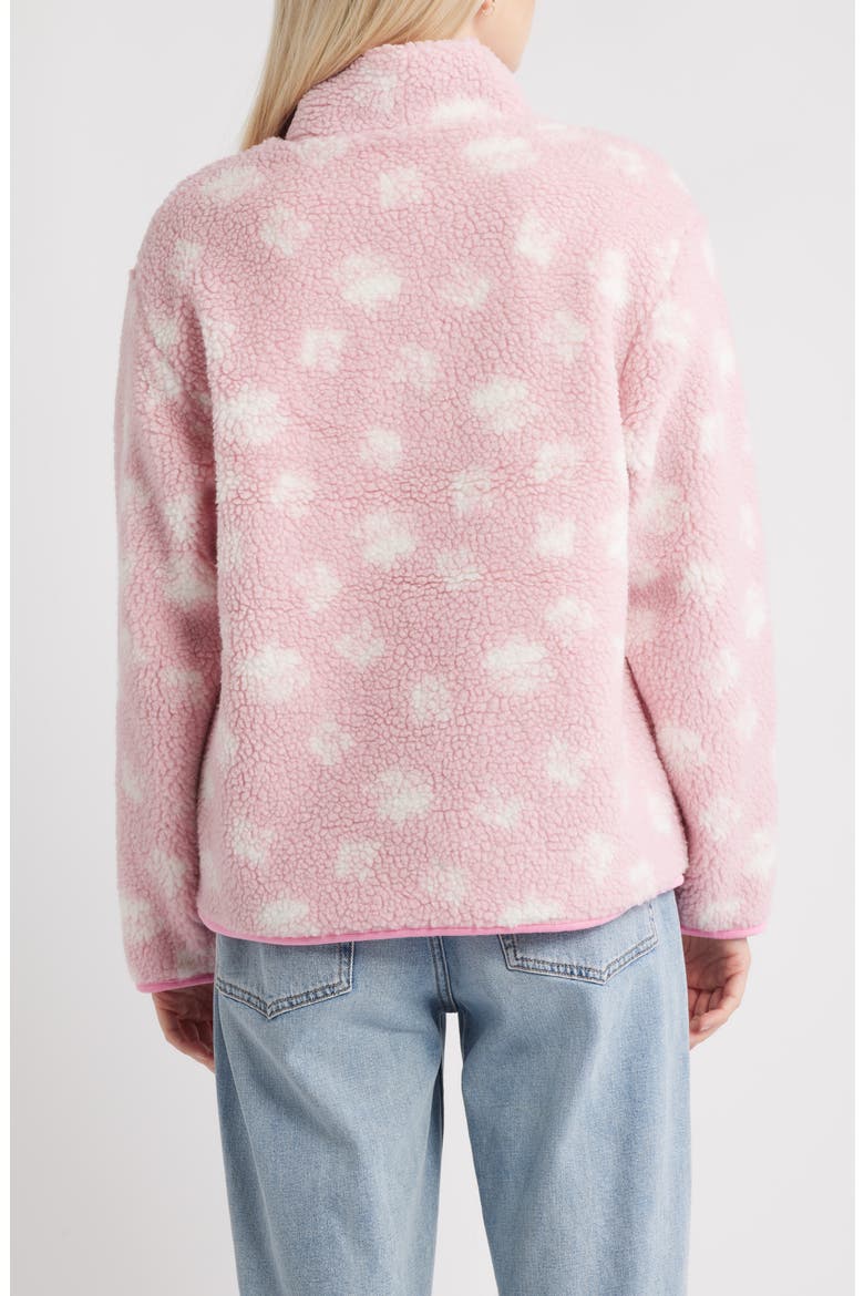 Sienna Ditsy Daisy Front Zip Fleece Jacket, Alternate, color, BABY PINK