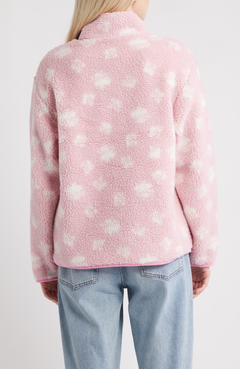 HAPPY CAMP3R Sienna Ditsy Daisy Front Zip Fleece Jacket, Alternate, color, Baby Pink
