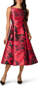 Adrianna Papell Floral Print Sleeveless Cocktail Dress