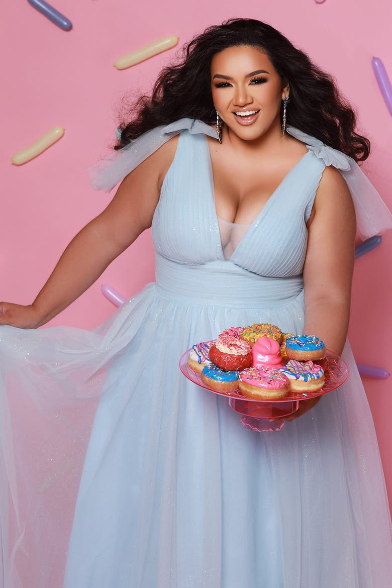 V-Neckline Bra-Friendly Plus Size A-line Gown with Bows, Alternate, color, Ice Blue