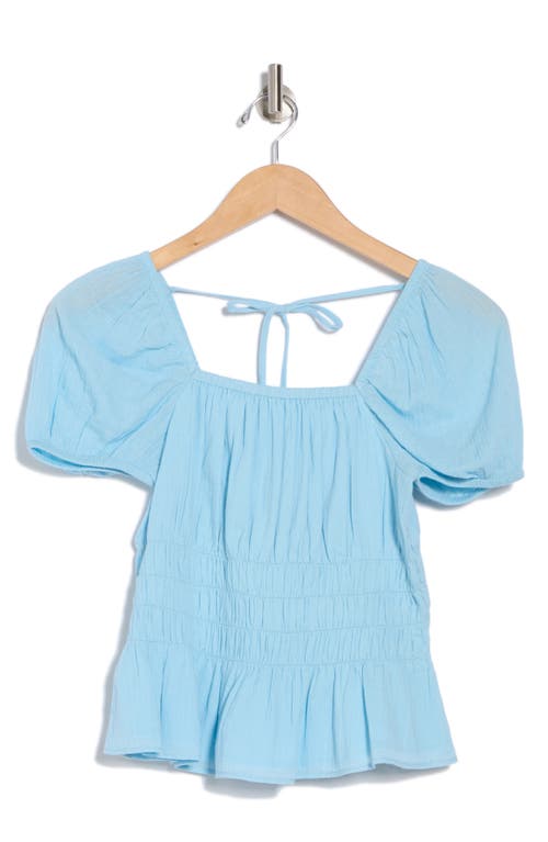 Melrose And Market Puff Sleeve Top In Blue