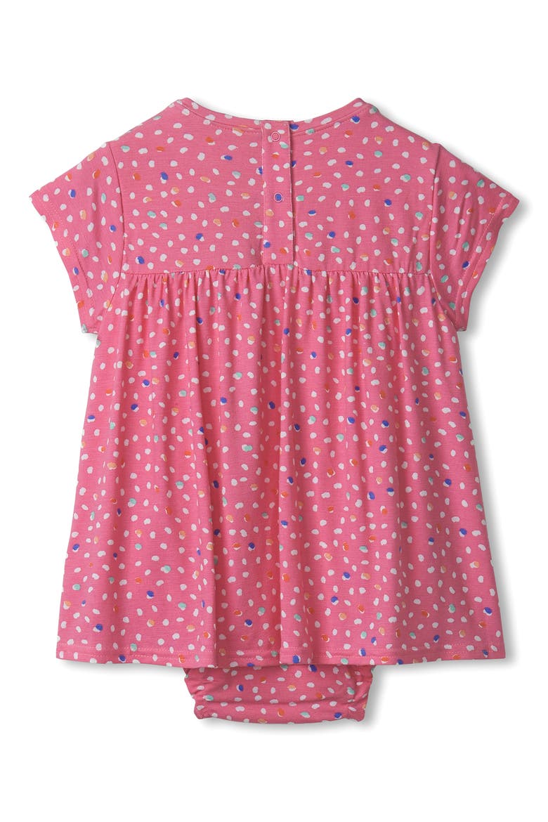 Dot Print Skirted Bodysuit, Alternate, color, PINK CARNATION