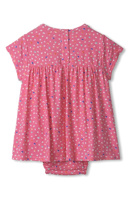Hatley Dot Print Skirted Bodysuit In Pink Carnation