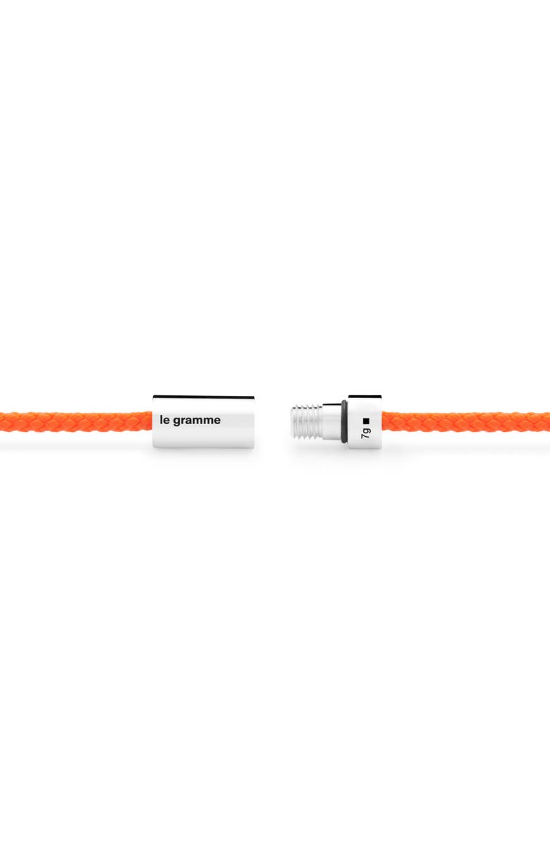 le gramme 7G Nato Polished Sterling Silver Orange Cable Bracelet, Alternate, color,
