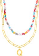 Adornia Initial Water Resistant Layered Necklace