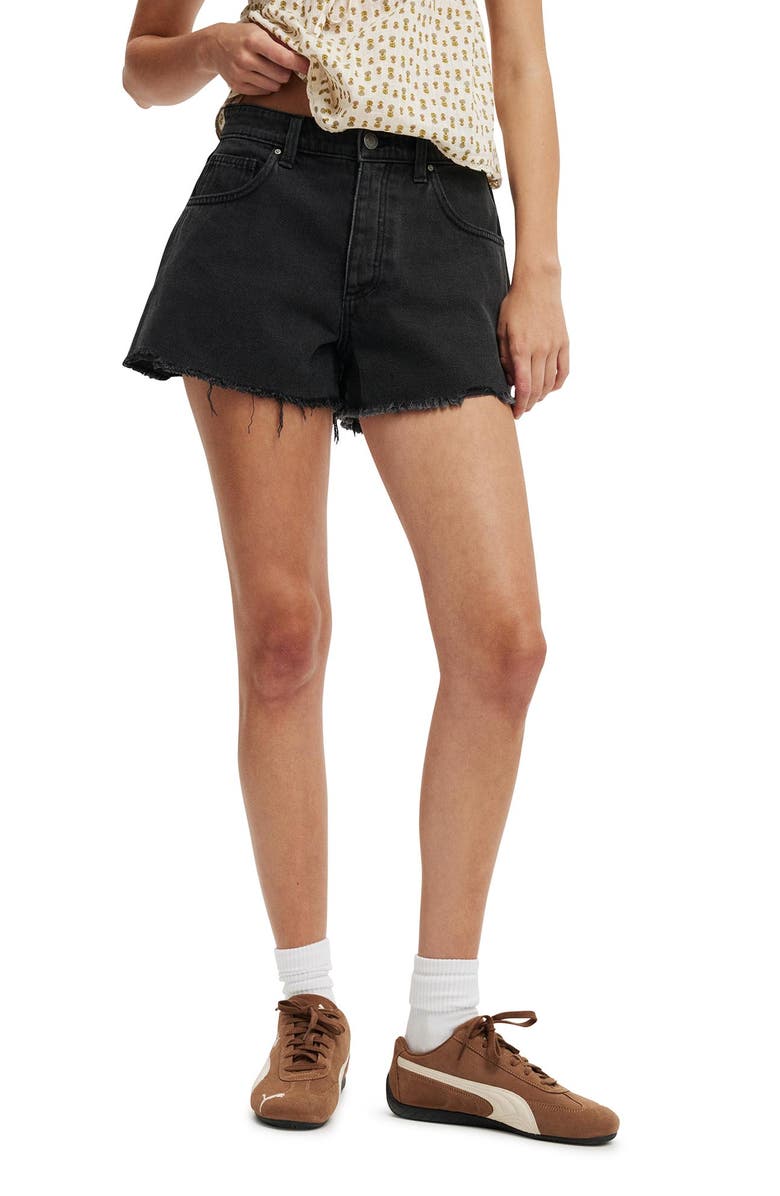 Cotton On Women's Original Denim Short, Main, color, Vintage Black Worn