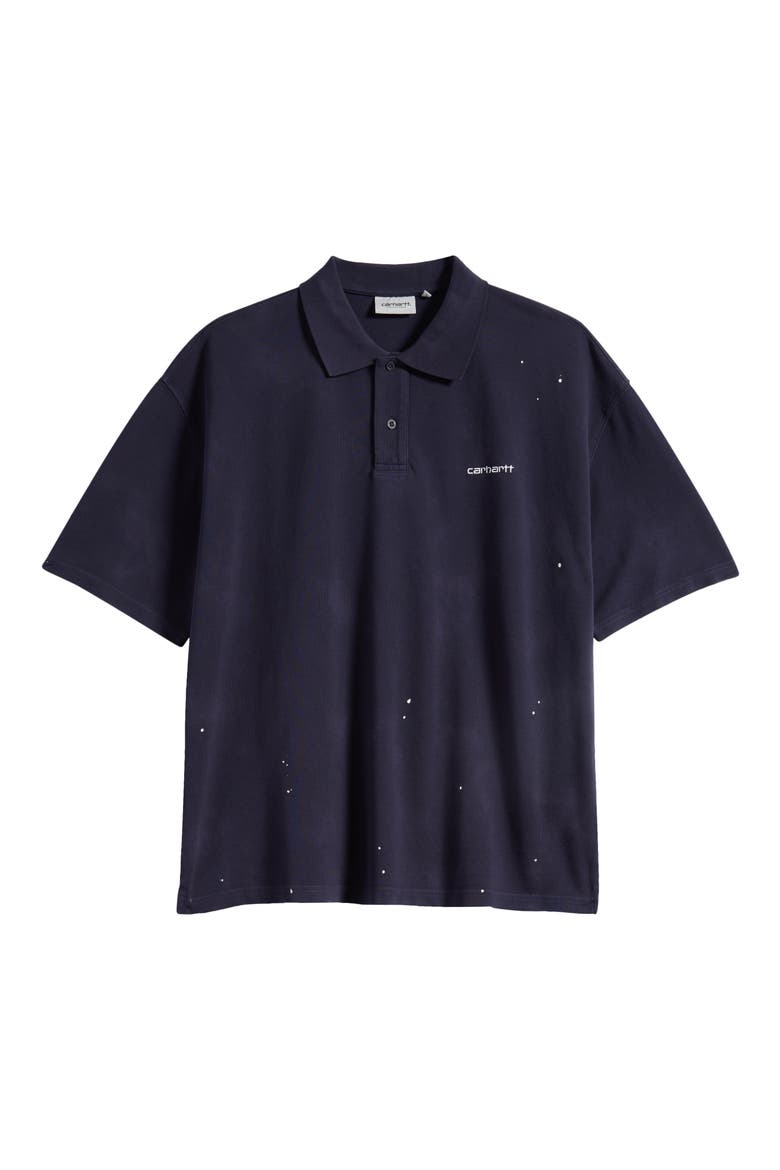 Painter Cotton Piqué Polo, Main, color, DARK NAVY