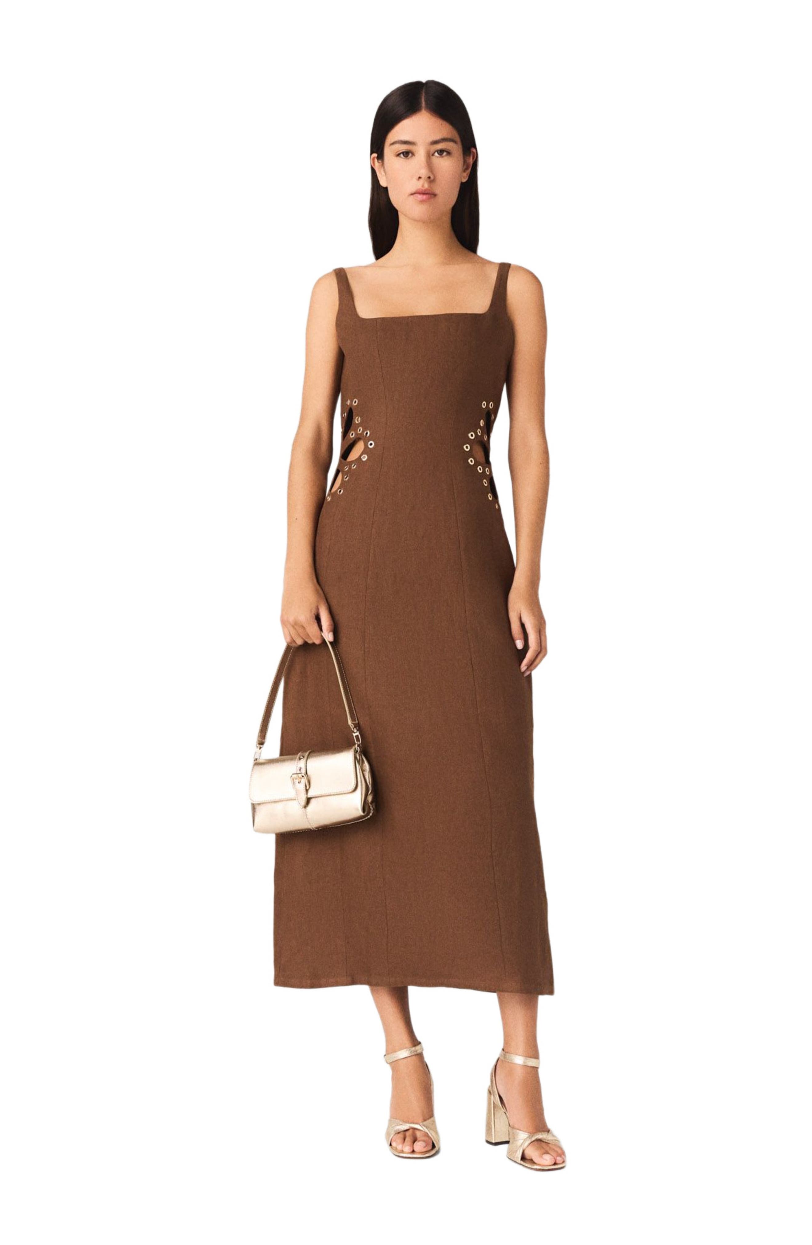 Linen blend maxi dress