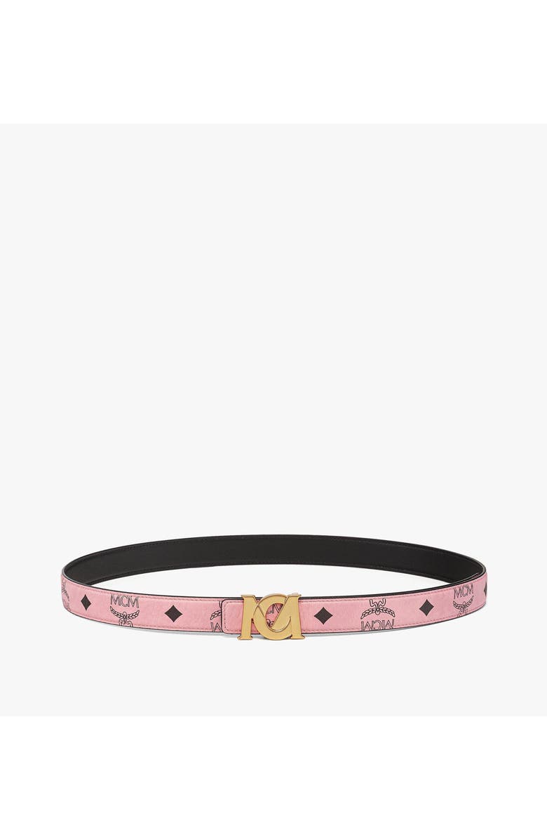 MCM M-Art Belt in Visetos, Main, color, Soft Pink