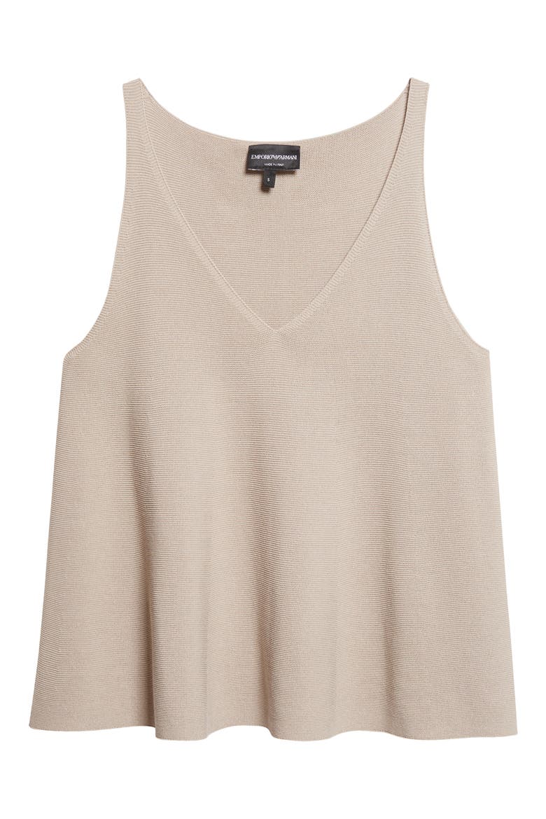 V-Neck Knit Tank, Alternate, color, TAN