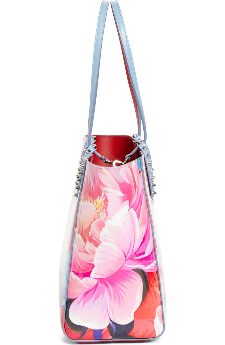 Christian Louboutin Small Cabata Soft Floral Patent Leather Tote, Alternate, color, M251 Multi/Silver