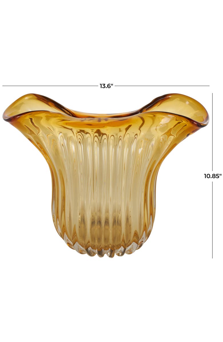 VIVIAN LUNE HOME Orange Glass Vase, Alternate, color, Orange