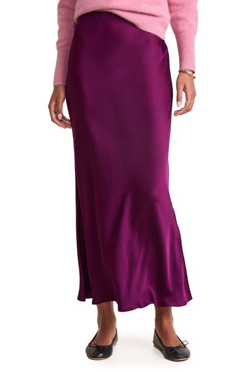 Satin Midi Slip Skirt