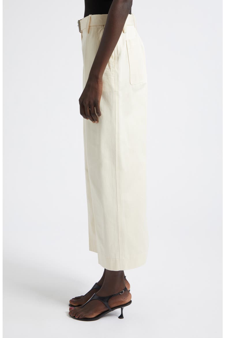 Nila Belted Cotton Drill Crop Straight Leg Pants, Alternate, color, MARZIPAN