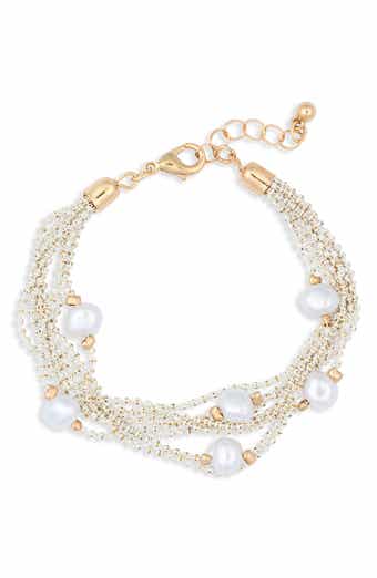 Faux Pearl Multirow Ball Chain Bracelet