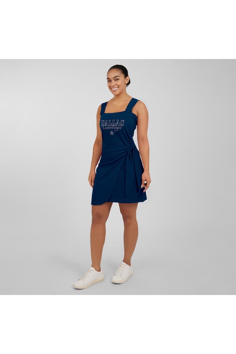 Women's WEAR by Erin Andrews  Navy Dallas Cowboys Wrap Dress, Alternate, color, Navy