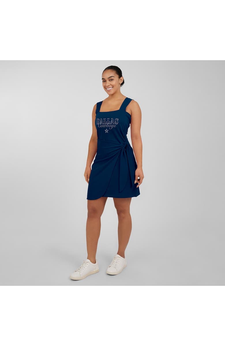 WEAR by Erin Andrews Women's WEAR by Erin Andrews Navy Dallas Cowboys Wrap Dress, Alternate, color, Navy