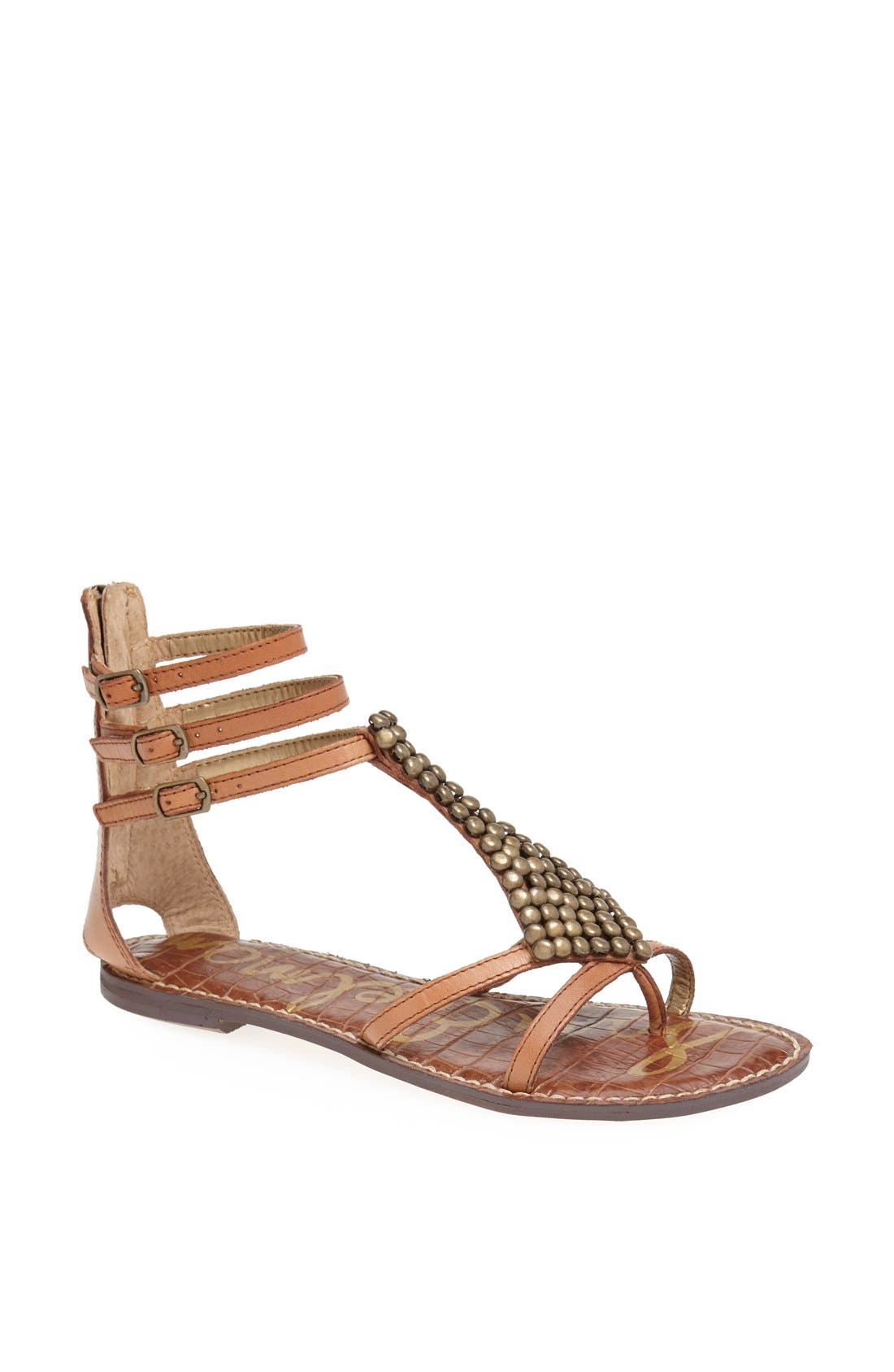 'Ginger' Sandal, Main, color, SADDLE LEATHER