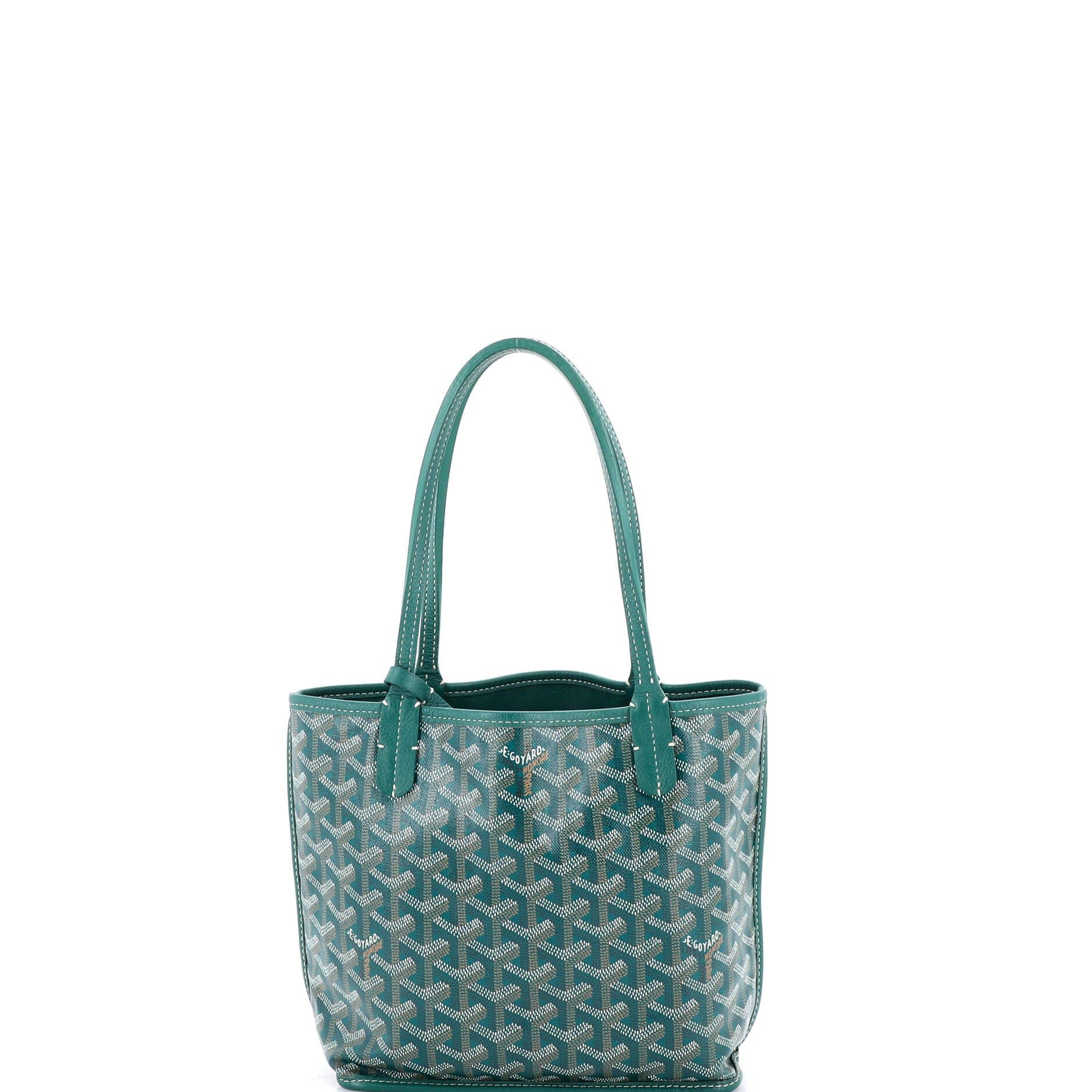 Pre-Owned Goyard Anjou Reversible Tote Coated Canvas Mini, Main, color, Green