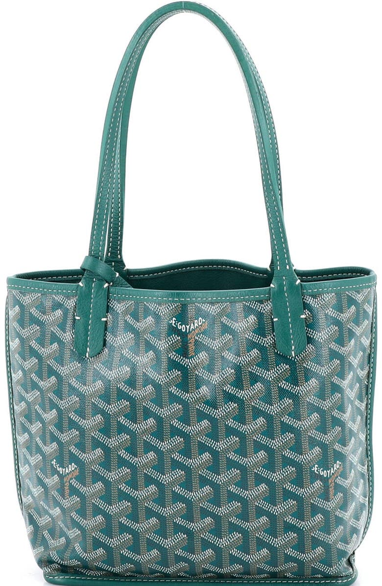 Pre-Owned Goyard Anjou Reversible Tote Coated Canvas Mini, Main, color, Green