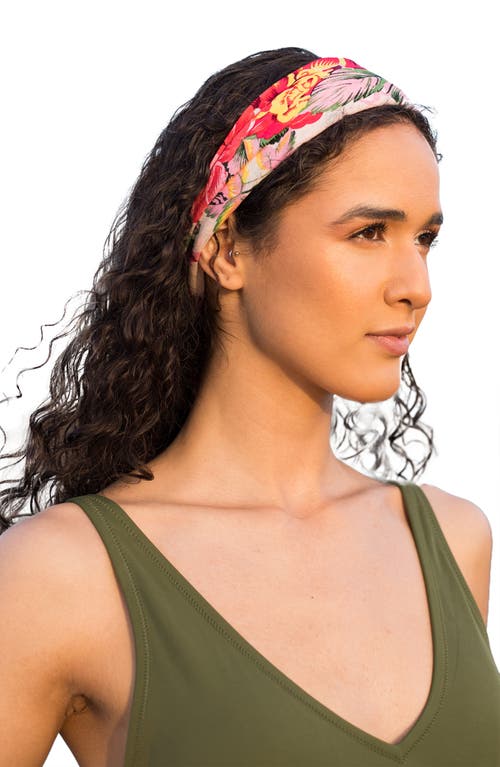 Saachi Floral Print Scarf In Pink