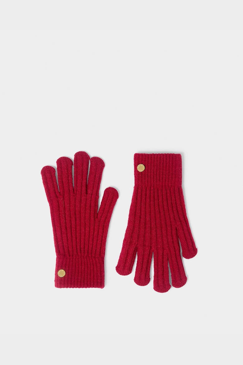 Knitted Gloves, Main, color, RED
