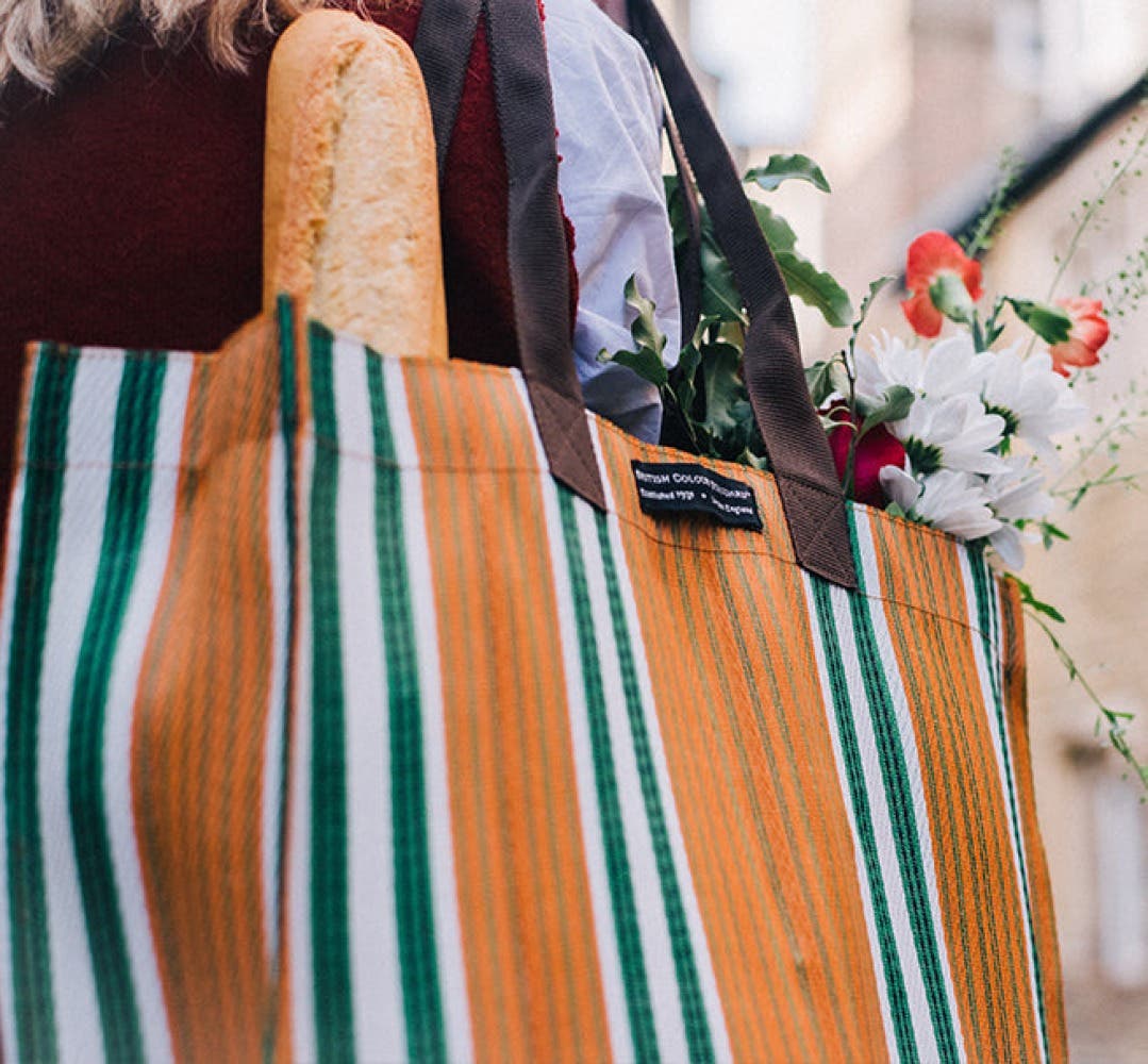 Woven Market Shopper, Alternate, color, Spanish Orange, Grass Green