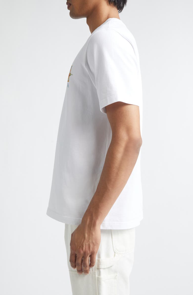 Casablanca Tennis Landscape Classic Organic Cotton Graphic T-Shirt, Alternate, color, Bright White Jersey