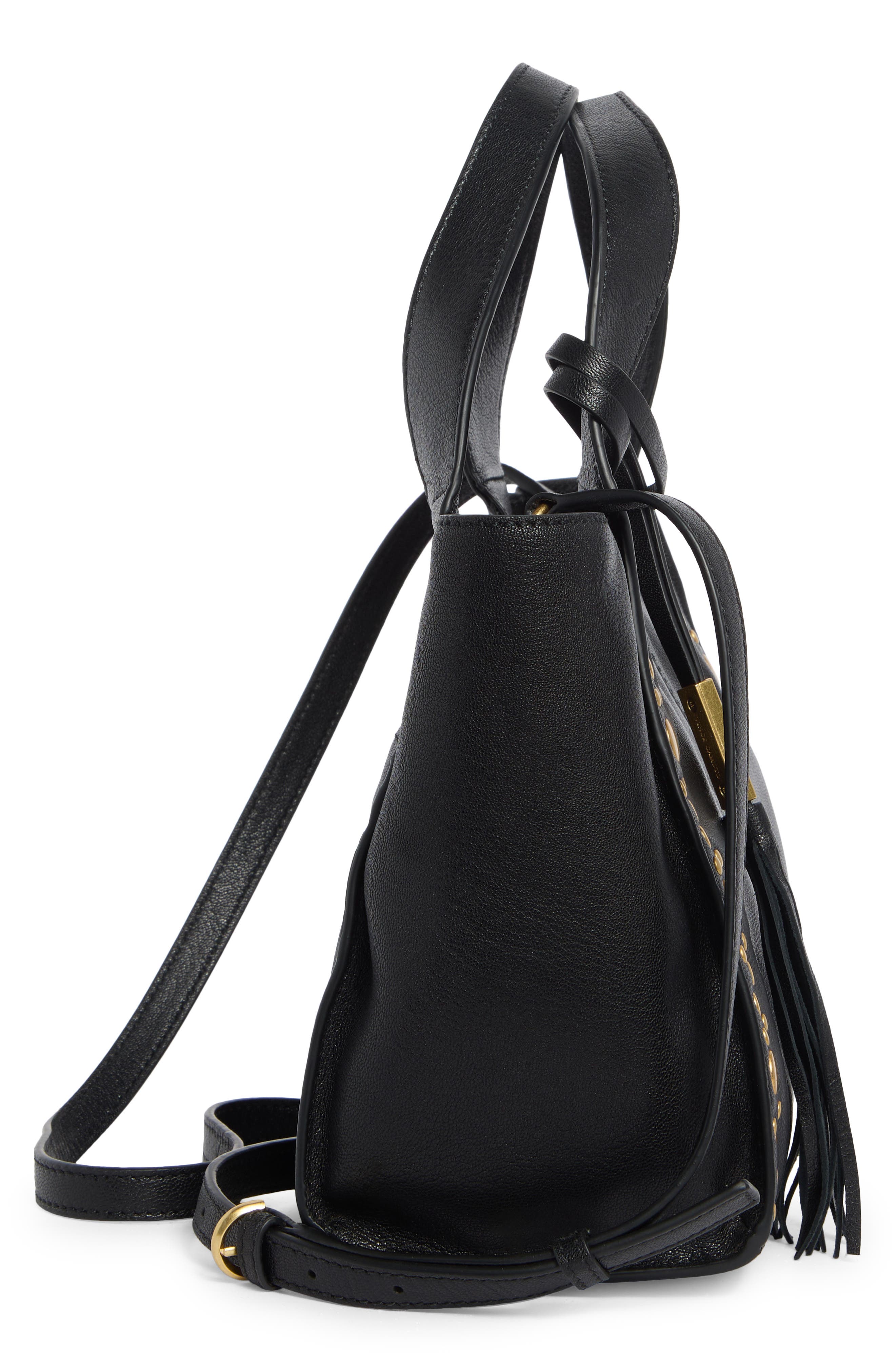 Vince Camuto Aleah Leather Satchel, Alternate, color, Black 01
