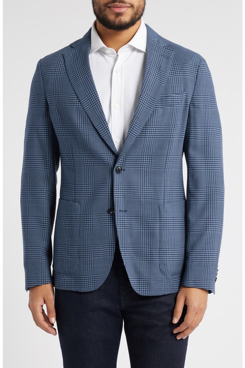 Hanry Slim Fit Blue Glen Check Stretch Wool Sport Coat, Main, color, MEDIUM BLUE