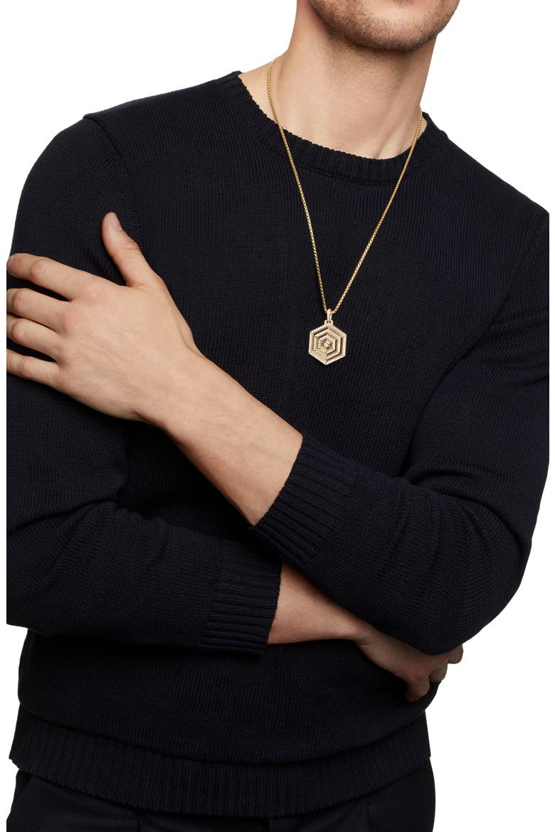 Carlyle Pendant in 18K Yellow Gold with Full Pavé Diamonds, Alternate, color, 18K YELLOW GOLD