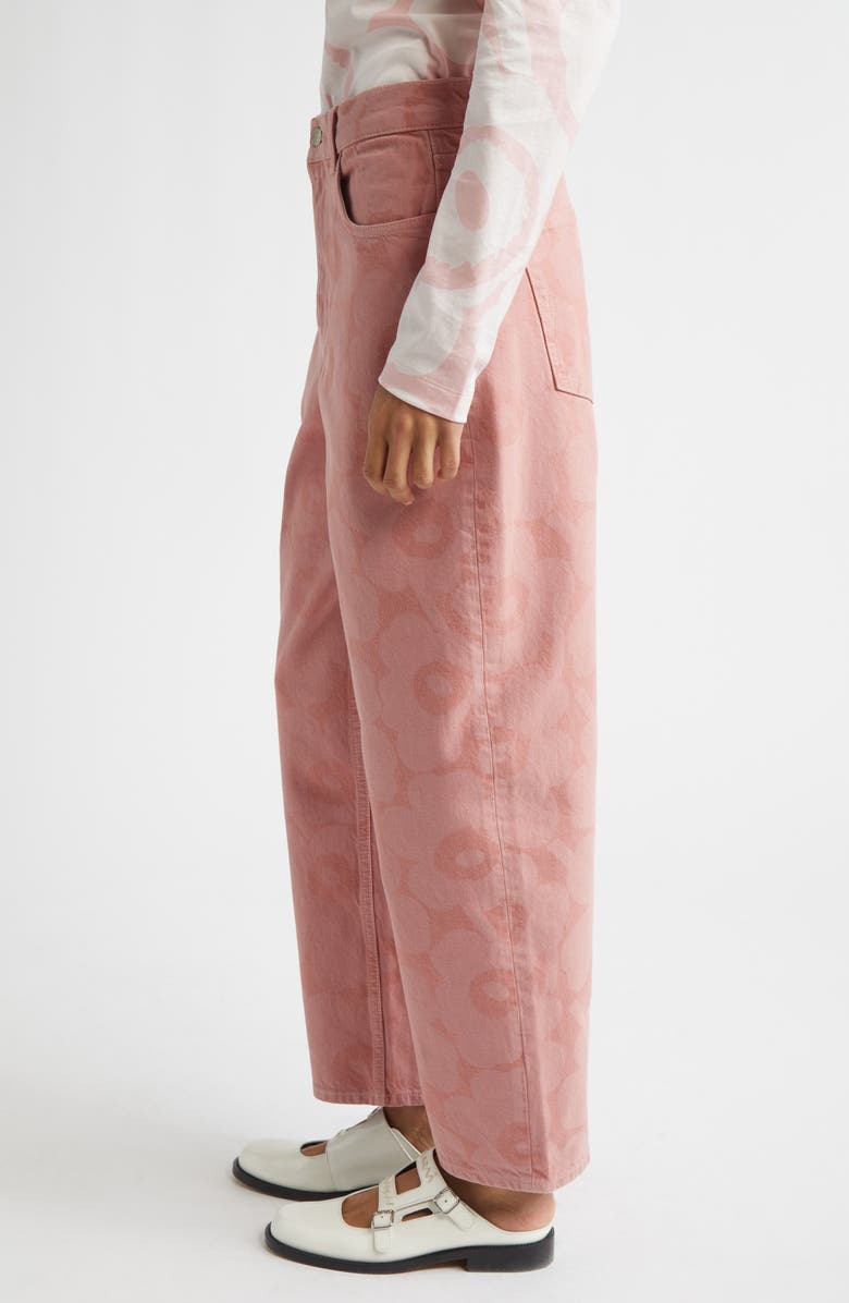 Marimekko Maridenim Unikko Barrel Leg Jeans, Alternate, color, Light Pink