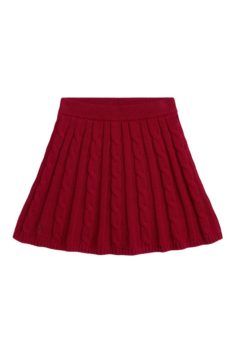 Kids' Cotton Cable Knit Skirt, Main, color, RED