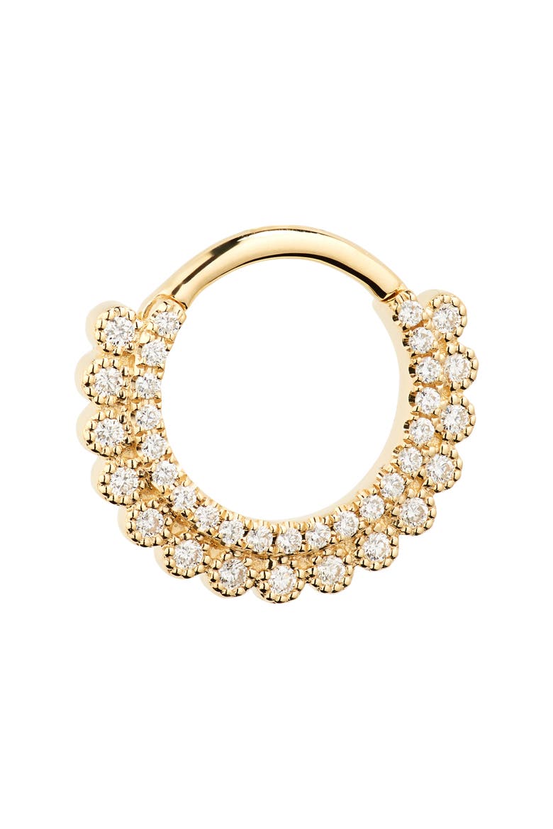 Apsara Single Diamond Hoop Earring, Alternate, color, YELLOW GOLD