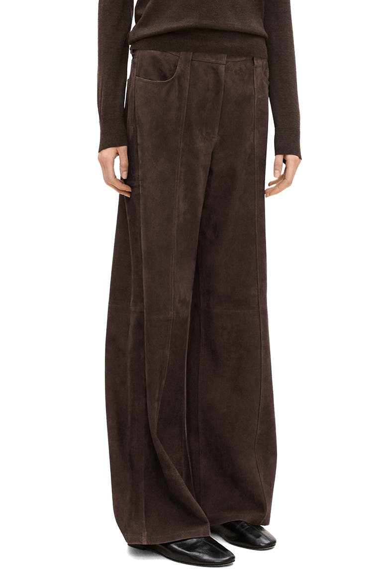 Wide Leg Suede Jeans, Main, color, CACAO - DAJ