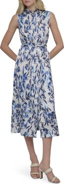 DKNY Floral Sleeveless Shirtdress