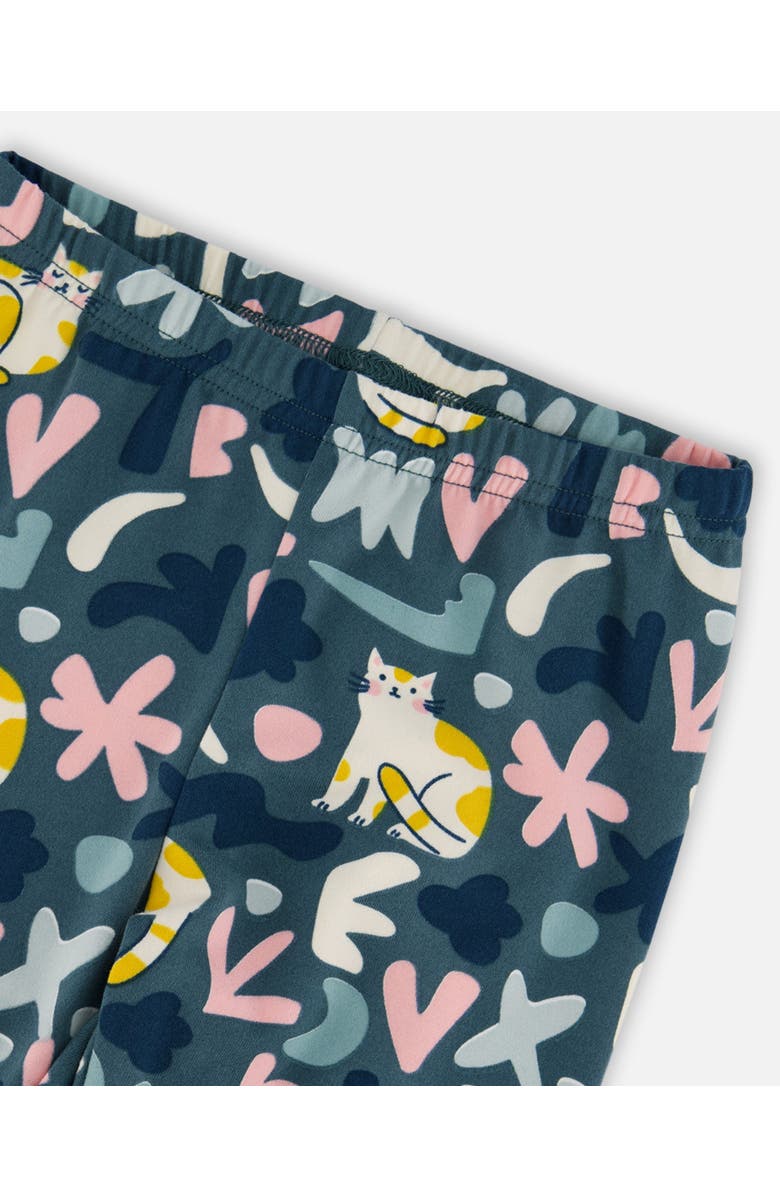 Deux par Deux Stretch Jersey Leggings Cat, Alternate, color, Green