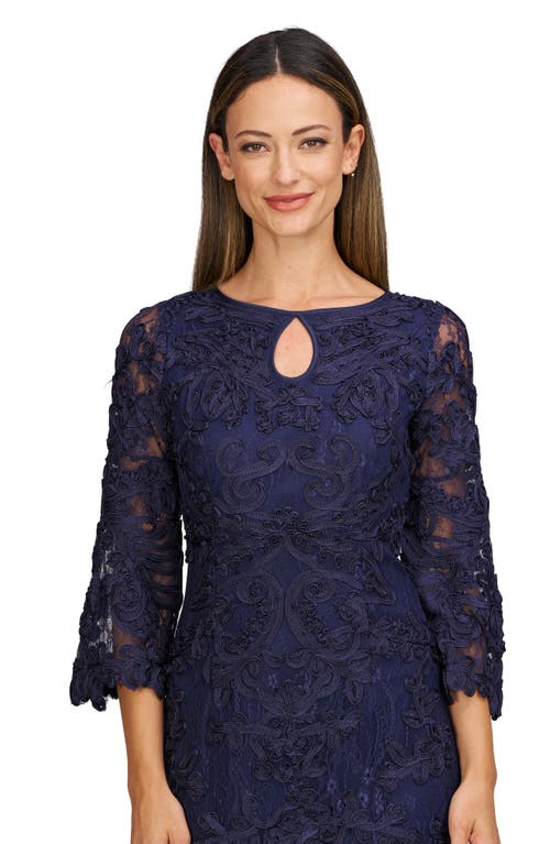 Js Collections Perla Soutache Sheath Dress In Navy