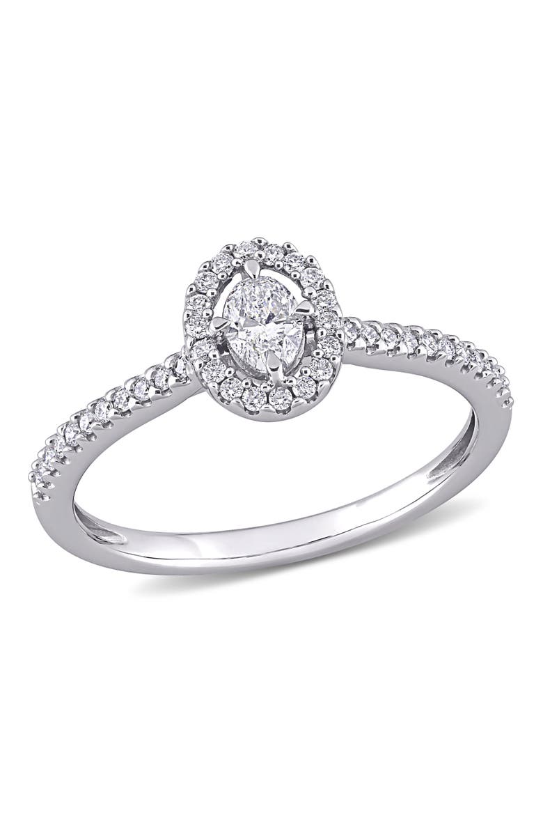 Diamond Floating Halo Engagement Ring 14k, Main, color, 14k White Gold