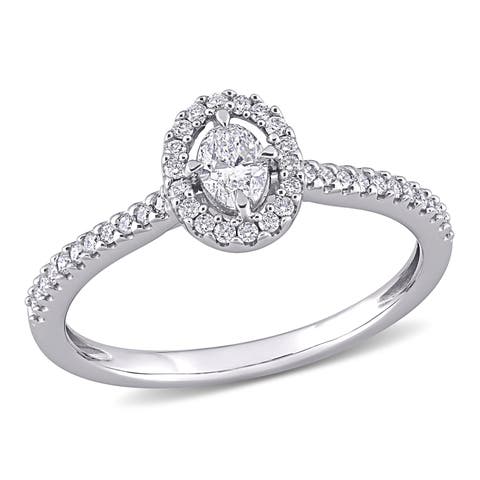 Diamond Floating Halo Engagement Ring 14k