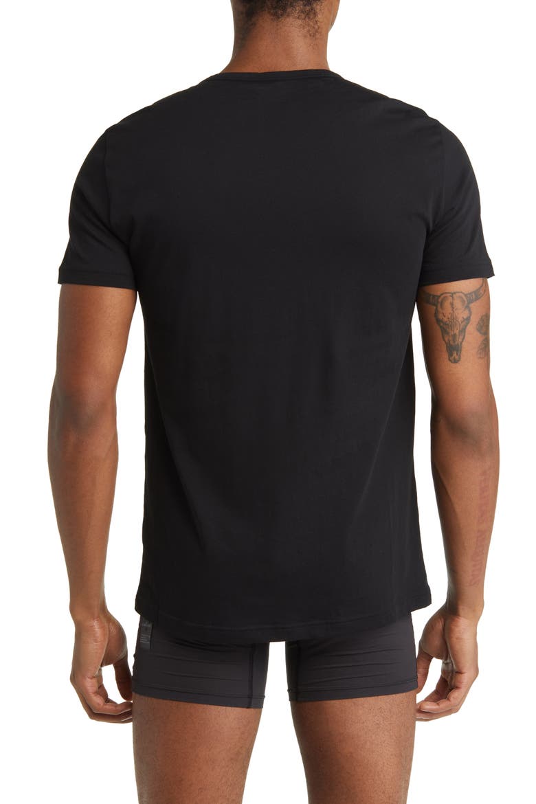 3-Pack Crewneck Cotton T-Shirts, Alternate, color, BLACK
