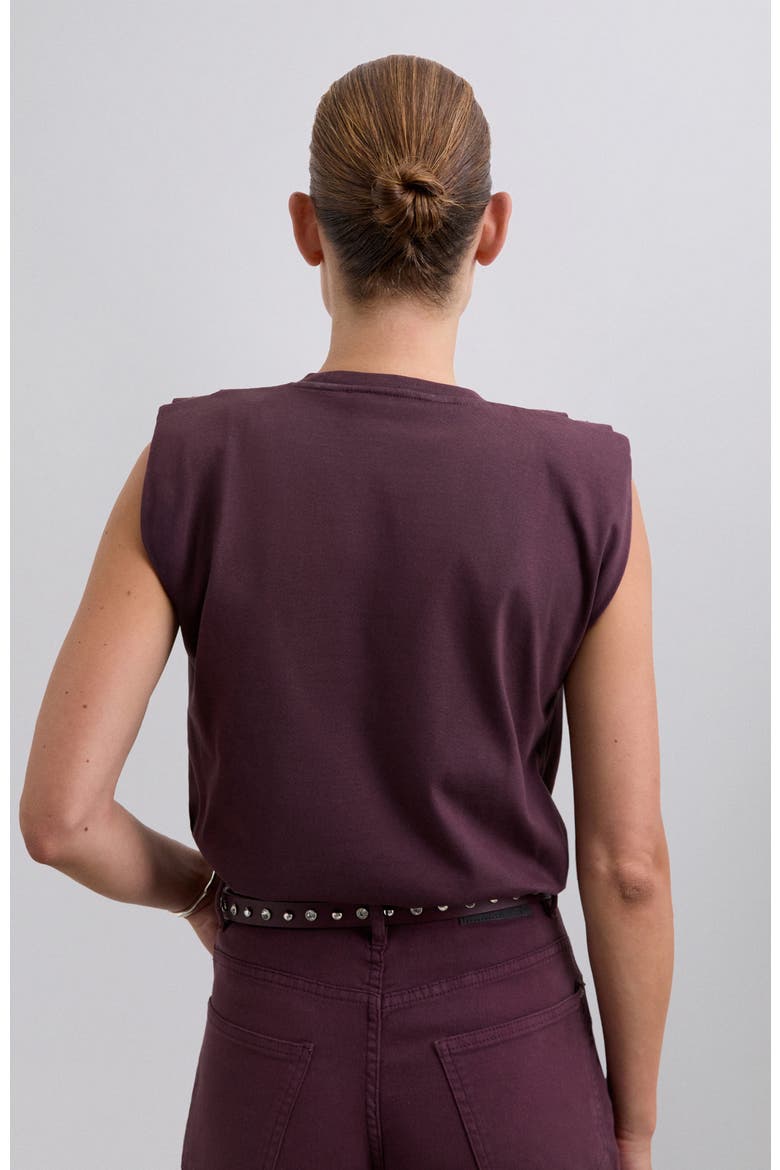 Jewellpleats  Tee, Alternate, color, Burgundy