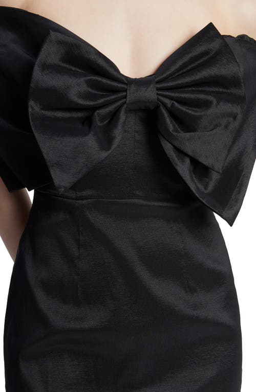 Shop Bardot Bow Off The Shoulder Minidress In Black