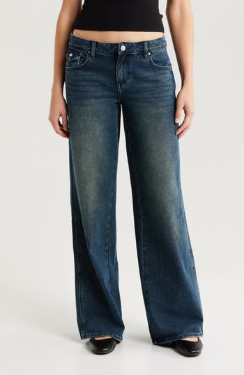 Pacsun Brixley Baggy Bootcut Jeans In Blue