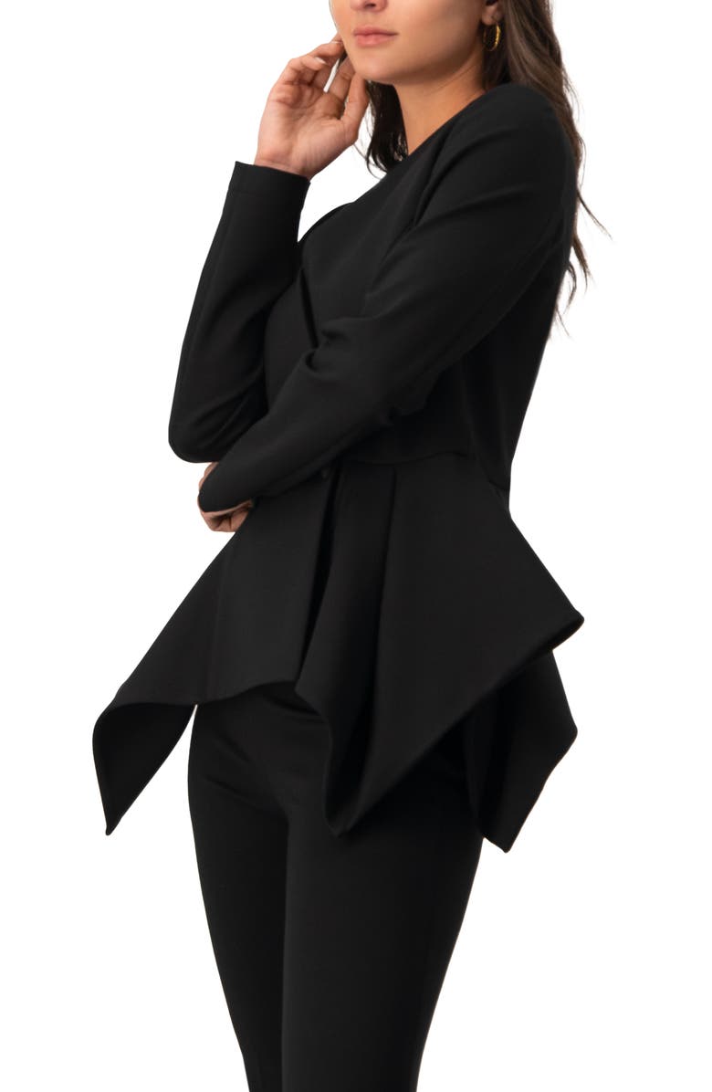 IVONNE Peplum Blazer, Alternate, color, Black