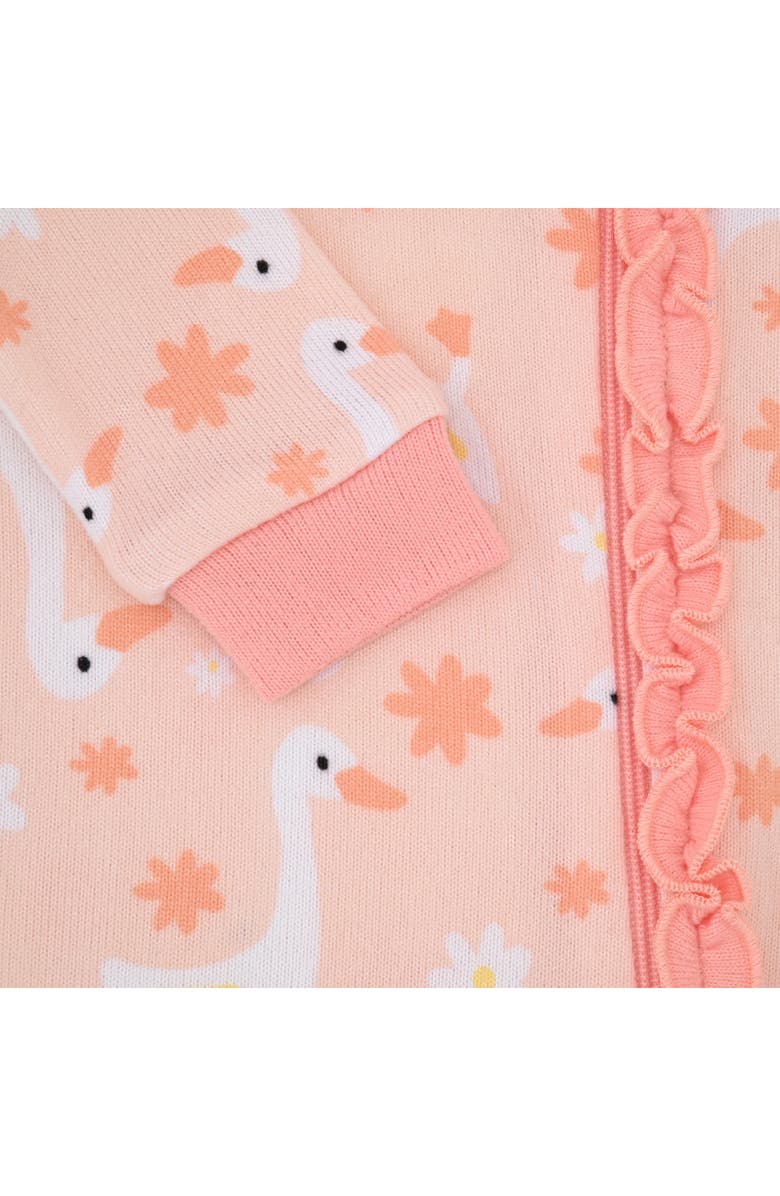 SLEEP ON IT Goose Print Fitted One-Piece Pajamas with Lovey, Alternate, color,