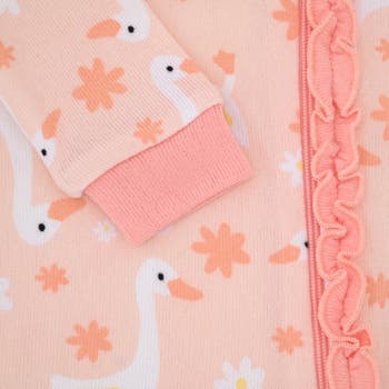 Goose Print Fitted One-Piece Pajamas with Lovey