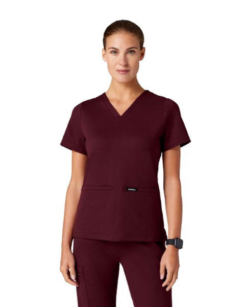 Cesi Women's 2-Pocket Slim Knit V-Neck Scrub Top